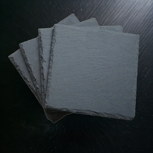 Premium Natural Slate Coasters (Custom Laser Engraved)